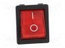 ROCKER; DPST; Положения: 2; OFF-ON; 16A/250ВAC; красный; Серия: 1350