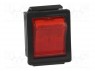 ROCKER; DPST; Положения: 2; OFF-ON; 16A/250ВAC; красный; Серия: 1350
