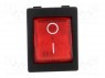 ROCKER; DPST; Положения: 2; OFF-ON; 16A/250ВAC; 20A/28ВDC; красный