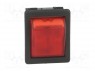 ROCKER; DPST; Положения: 2; OFF-ON; 16A/250ВAC; красный; Серия: 1550