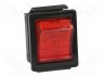 ROCKER; DPST; Положения: 2; OFF-ON; 16A/250ВAC; красный; Серия: 1550