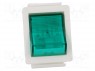 ROCKER; DPST; Положения: 2; OFF-ON; 16A/250ВAC; зеленый; Серия: 1550