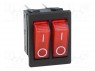ROCKER; SPST; Положения: 2; OFF-ON; 16A/250ВAC; красный; -25÷85°C