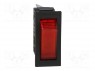 ROCKER; SPST; Положения: 2; OFF-ON; 16A/250ВAC; красный; -25÷85°C