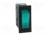 ROCKER; SPST; Положения: 2; OFF-ON; 16A/250ВAC; зеленый; -25÷85°C