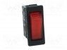 ROCKER; SPST; Положения: 2; OFF-ON; 16A/250ВAC; красный; -25÷85°C