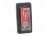 ROCKER; SPST; Положения: 2; OFF-ON; 16A/250ВAC; красный; -25÷85°C