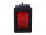 ROCKER; DPST; Положения: 2; OFF-ON; 10A/250ВAC; 10A/28ВDC; красный