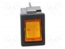 ROCKER; DPST; Положения: 2; OFF-ON; 10A/250ВAC; 10A/28ВDC; желтый