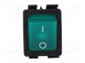 ROCKER; DPST; Положения: 2; OFF-ON; 16A/250ВAC; зеленый; Серия: 6050