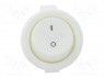 ROCKER; SPST; Положения: 2; OFF-ON; 3A/250ВAC; белый; отсутствует