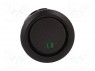 ROCKER; SPST; Положения: 2; OFF-ON; 20A/14ВDC; зеленый; 50мОм
