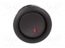 ROCKER; SPST; Положения: 2; OFF-ON; 20A/14ВDC; красный; 50мОм