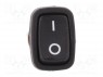 ROCKER; DPDT; Положения: 2; ON-ON; 3A/250ВAC; черный; отсутствует