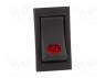 ROCKER; SPST; Положения: 2; OFF-ON; 20A/12ВDC; черный; 50мОм
