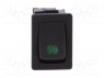 ROCKER; SPST; Положения: 2; OFF-ON; 16A/12ВDC; черный; 50мОм