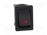ROCKER; SPST; Положения: 2; OFF-ON; 16A/12ВDC; черный; 50мОм