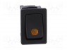 ROCKER; SPST; Положения: 2; OFF-ON; 16A/12ВDC; черный; 50мОм