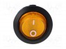 ROCKER; SPST; Положения: 2; OFF-ON; 10A/250ВAC; желтый; 50мОм