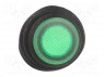 ROCKER; SPST; Положения: 2; OFF-ON; 10A/250ВAC; зеленый; IP65; 50мОм