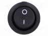 ROCKER; SPST; Положения: 2; OFF-(ON); 10A/250ВAC; черный; 50мОм