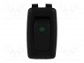 ROCKER; SPST; Положения: 2; OFF-(ON); 16A/12ВDC; черный; LED