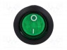 ROCKER; DPST; Положения: 2; OFF-ON; 10A/250ВAC; зеленый; 50мОм