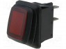 ROCKER; DPST; Положения: 2; OFF-ON; 10A/250ВAC; красный; IP65; LED