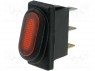 ROCKER; SPST; Положения: 2; OFF-ON; 10A/250ВAC; красный; IP65; 50мОм