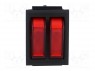 ROCKER; SPST x2; Положения: 2; ON-OFF + ON-OFF; 10A/250ВAC; 50мОм