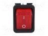 ROCKER; DPST; Положения: 2; OFF-ON; 16A/250ВAC; красный; 20мОм