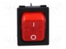 ROCKER; DPST; Положения: 2; OFF-ON; 10A/250ВAC; красный; 50мОм