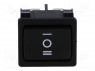 ROCKER; DP3T; Положения: 3; ON-OFF-ON; 6A/250ВAC; черный; 50мОм