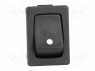 ROCKER; SPST; Положения: 2; OFF-(ON); 10A/250ВAC; черный; 50мОм
