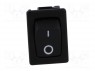ROCKER; SPST; Положения: 2; OFF-(ON); 10A/250ВAC; черный; 50мОм