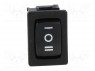 ROCKER; SP3T; Положения: 3; (ON)-OFF-(ON); 10A/250ВAC; черный
