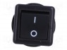 ROCKER; SPST; Положения: 2; OFF-ON; 6A/250ВAC; черный; отсутствует
