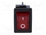 ROCKER; DPST; Положения: 2; OFF-ON; 6A/250ВAC; красный; 50мОм