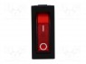 ROCKER; SPST; Положения: 2; OFF-ON; 10A/250ВAC; красный; 50мОм