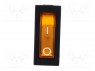 ROCKER; SPST; Положения: 2; OFF-ON; 10A/250ВAC; желтый; 50мОм