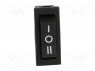 ROCKER; SP3T; Положения: 3; ON-OFF-ON; 10A/250ВAC; черный; 50мОм