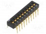 Переключатель: DIP-SWITCH; Кол-во секций: 10; ON-OFF; 0,03A/30ВDC