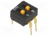 Переключатель: DIP-SWITCH; Кол-во секций: 2; ON-OFF; 0,03A/30ВDC
