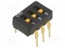 Переключатель: DIP-SWITCH; Кол-во секций: 3; ON-OFF; 0,03A/30ВDC
