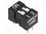 Переключатель: DIP-SWITCH; Кол-во секций: 2; ON-OFF; 0,025A/24ВDC
