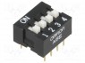 Переключатель: DIP-SWITCH; Кол-во секций: 4; ON-OFF; 0,025A/24ВDC