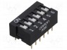 Переключатель: DIP-SWITCH; Кол-во секций: 6; ON-OFF; 0,025A/24ВDC