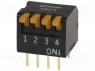 Переключатель: DIP-SWITCH; Кол-во секций: 4; ON-OFF; 0,025A/24ВDC