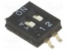 Переключатель: DIP-SWITCH; Кол-во секций: 2; ON-OFF; 0,025A/24ВDC
