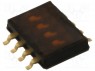 Переключатель: DIP-SWITCH; Кол-во секций: 4; ON-OFF; 0,025A/24ВDC